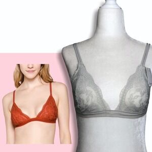 ANEMONE Floral Lace bralette in Light Gray. Size S/M